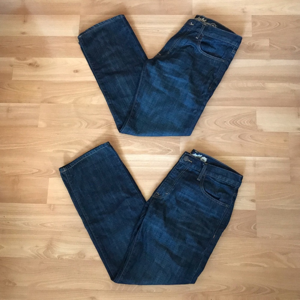 2 FOR 1! Raw Denim Dark Blue Straight Jeans!
